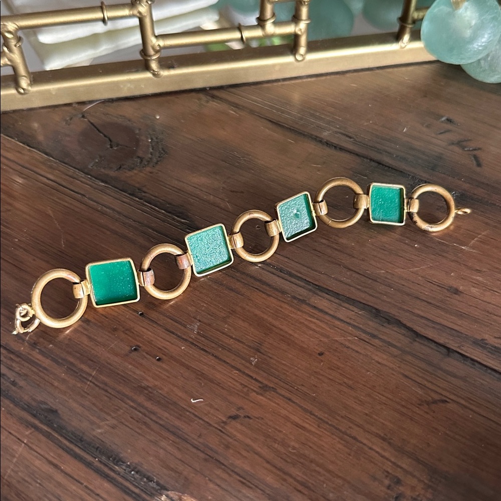 RARE Peking “Jade” German Brass Bracelet Vintage or Antique - Picture 5 of 12